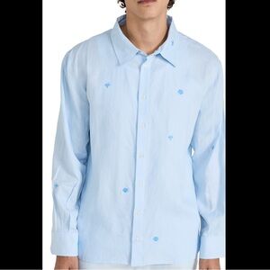 NWT Fanm Mon Marni Linen Embroidered White Shirt Small Flowers Size XS‎ Travel